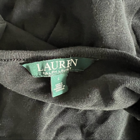 L. Ralph Lauren Long Sleeve Crew Neck RLL Crest Logo T-Shirt Black Gold Size L - Picture 8 of 9